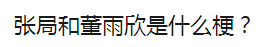 张局和董雨欣梗视频是什么 张局和董雨欣梗视频一览